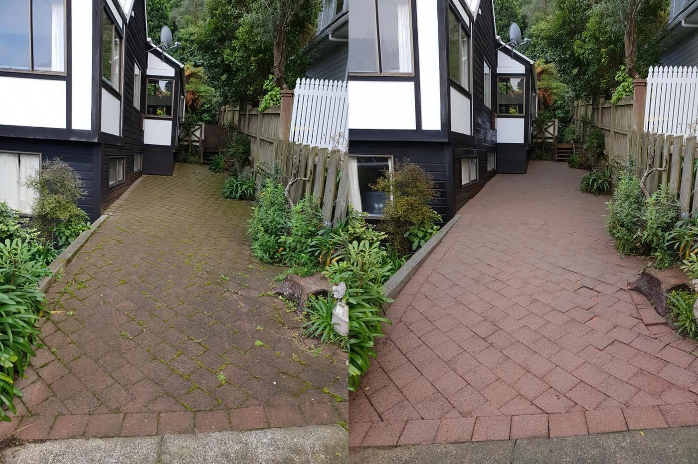 Coloured concrete driveway at Ampur Drive, Khandallah