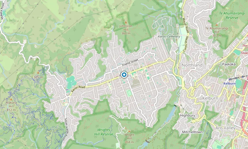 Map of Karori showing the area James services