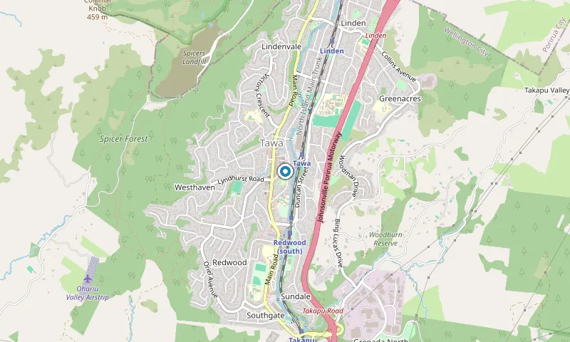Map of Tawa showing the area James services