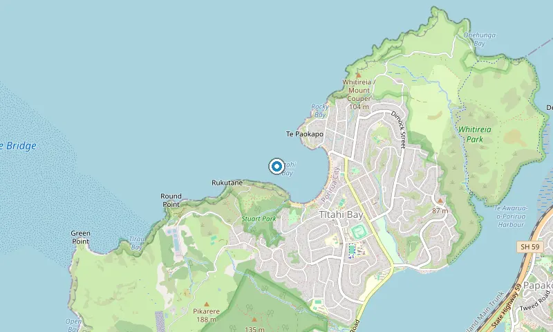 Map of Titahi Bay showing the area James services